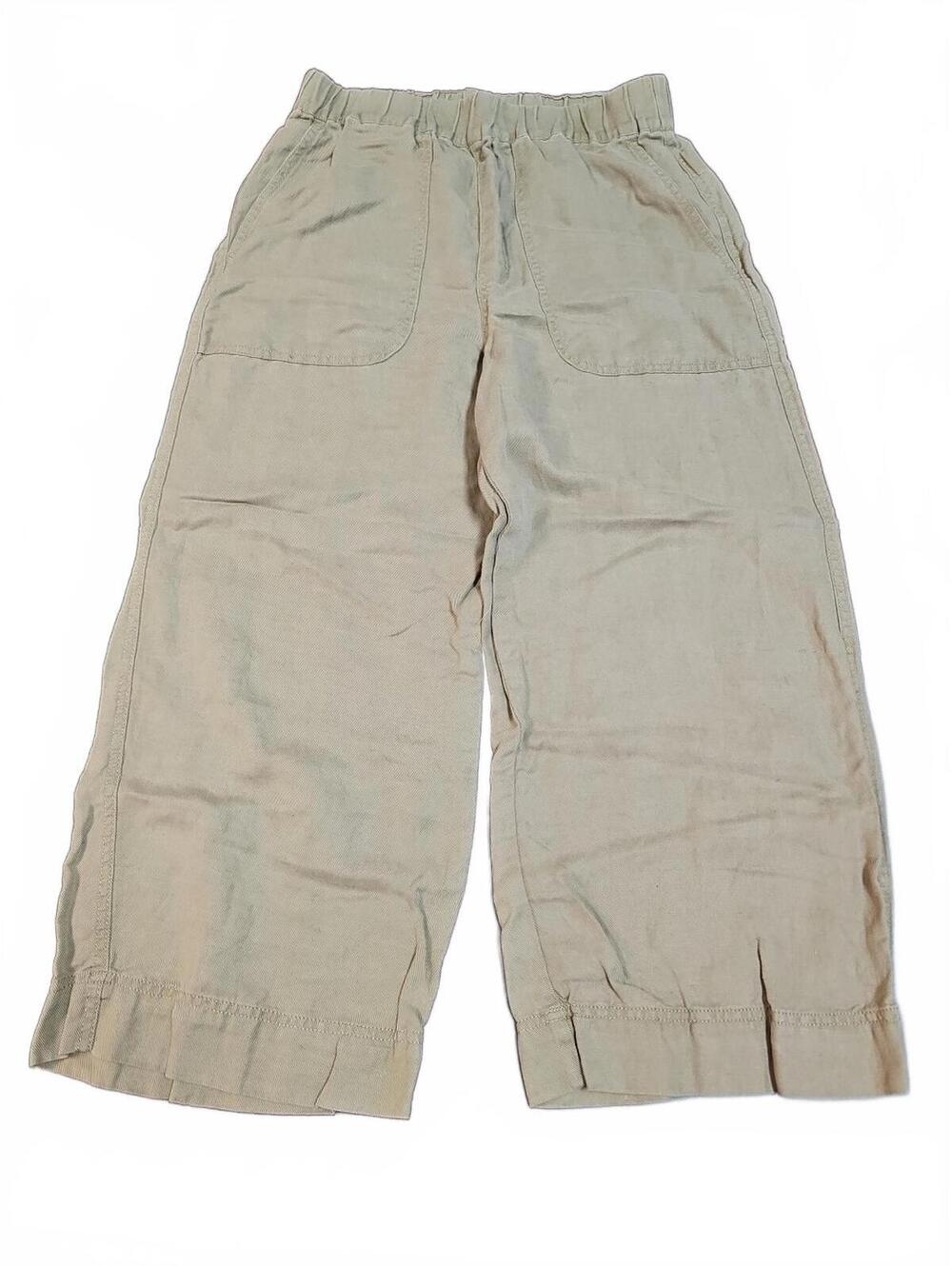 Madewell  Women's Wide Leg Pant Linen Blend Size Small Elastic Waist Beige